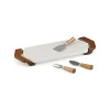 Chevron Cheese Tray W/ Knives*Nambé Clearance
