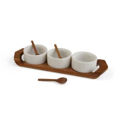 Chevron Condiment Tray W/ Spoons*Nambé